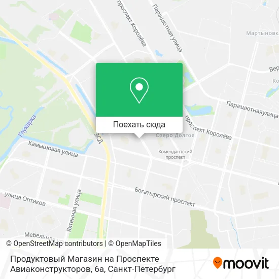 Карта Продуктовый Магазин на Проспекте Авиаконструкторов, 6а