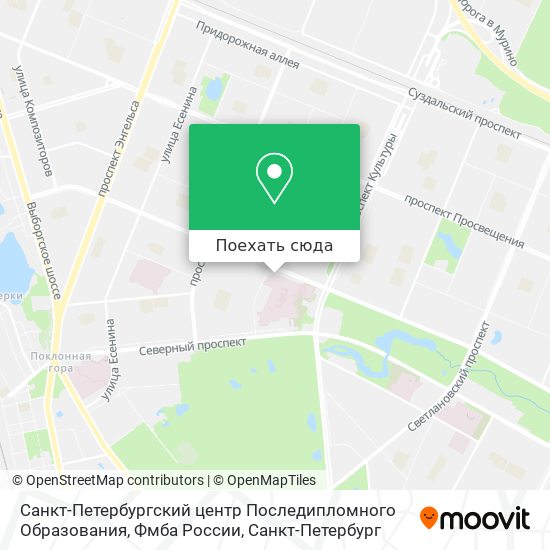 Карта Санкт-Петербургский центр Последипломного Образования, Фмба России