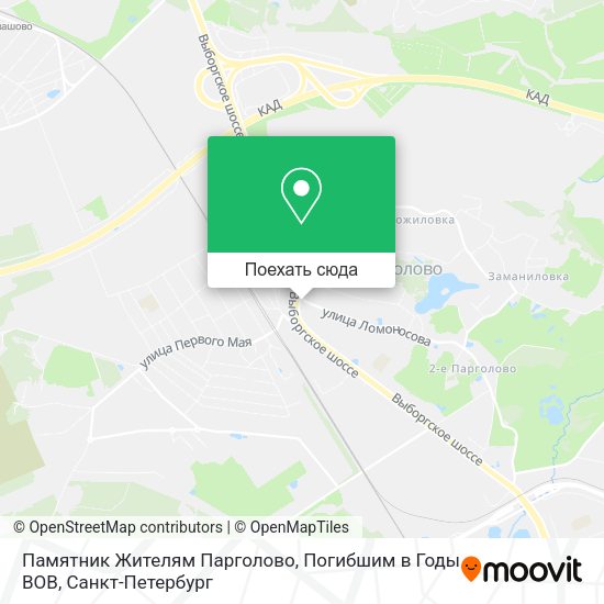 Карта Памятник Жителям Парголово, Погибшим в Годы ВОВ