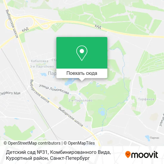 Карта Детский сад №31, Комбинированного Вида, Курортный район