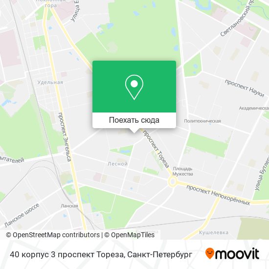 Карта 40 корпус 3 проспект Тореза