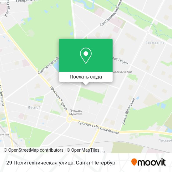 Карта 29 Политехническая улица