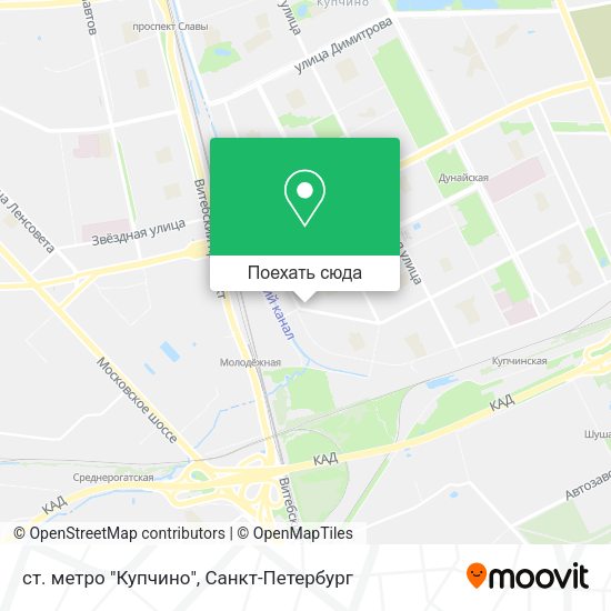Карта ст. метро "Купчино"