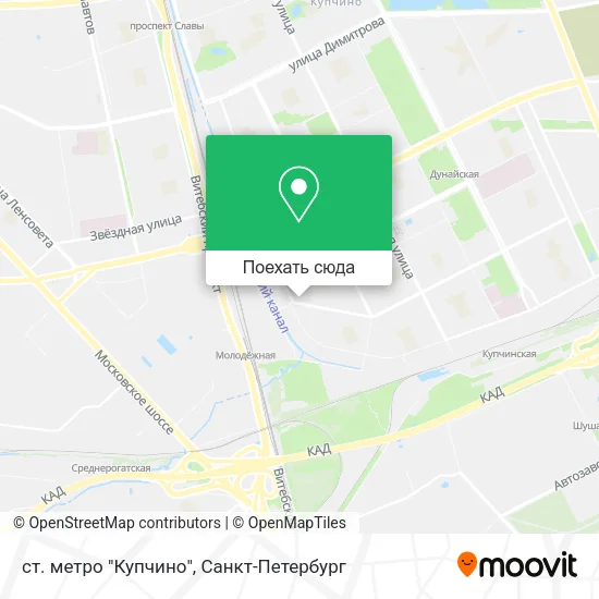 Карта ст. метро "Купчино"