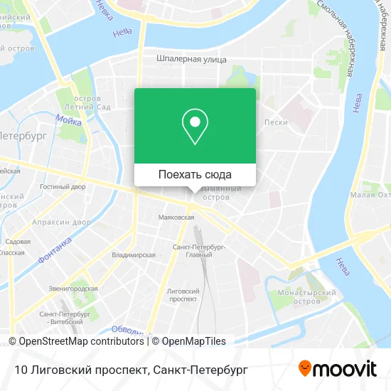Карта 10 Лиговский проспект