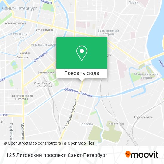 Карта 125 Лиговский проспект