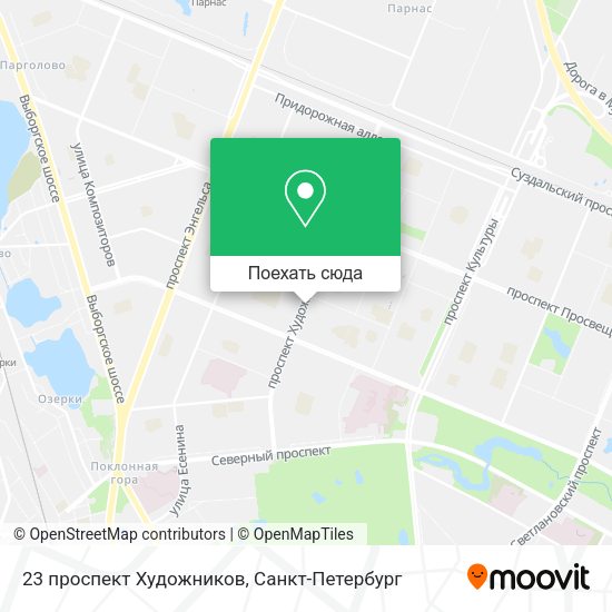 Карта 23 проспект Художников