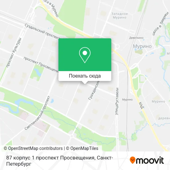 Карта 87 корпус 1 проспект Просвещения