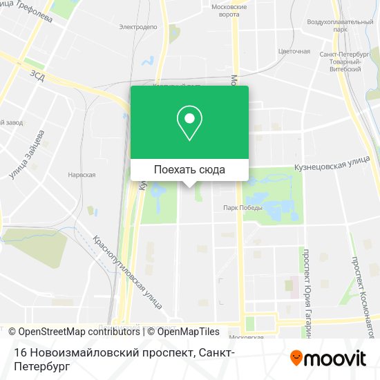 Карта 16 Новоизмайловский проспект