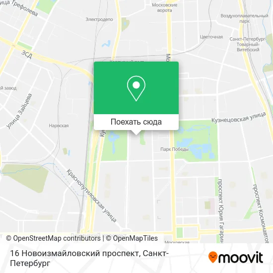 Карта 16 Новоизмайловский проспект