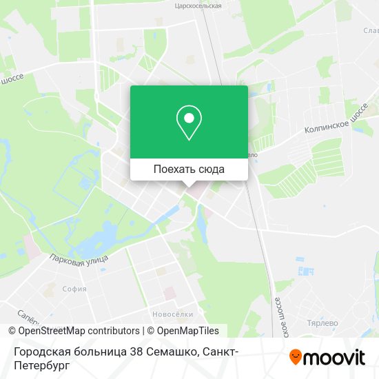 Карта Городская больница 38 Семашко