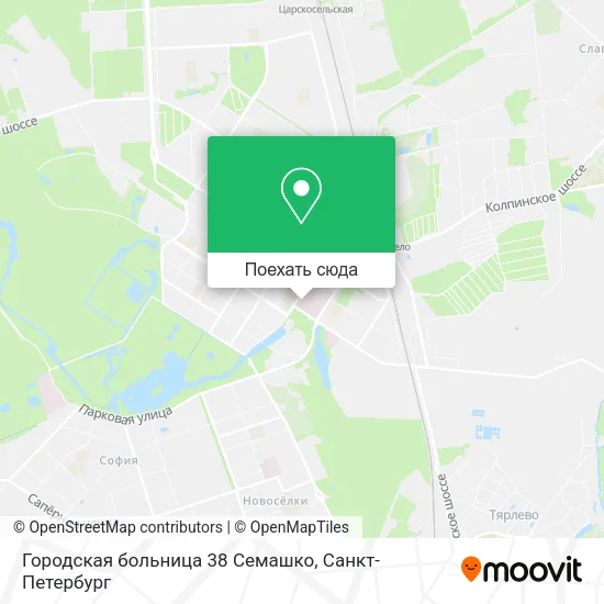 Карта Городская больница 38 Семашко