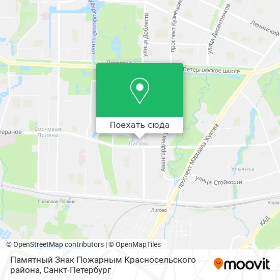 Карта Памятный Знак Пожарным Красносельского района