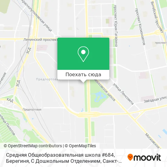 Карта Средняя Общеобразовательная школа #684, Берегиня, С Дошкольным Отделением