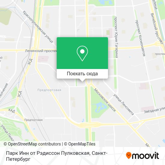 Карта Парк Инн от Рэдиссон Пулковская