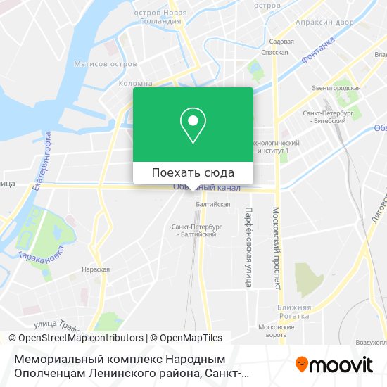 Карта Мемориальный комплекс Народным Ополченцам Ленинского района