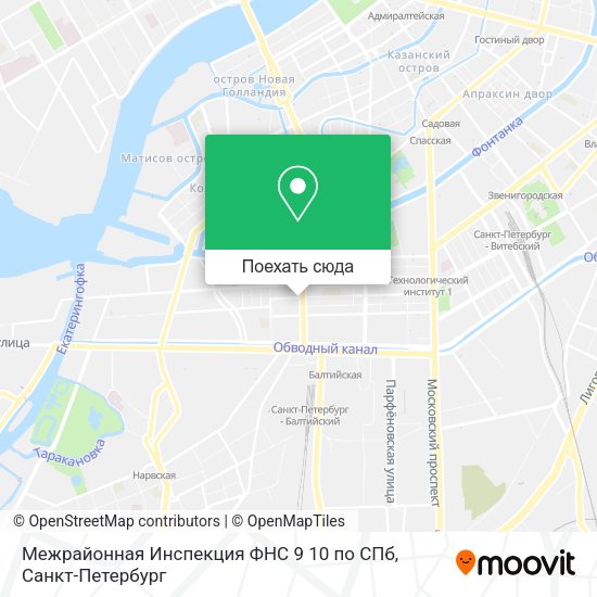 Карта Межрайонная Инспекция ФНС 9 10 по СПб