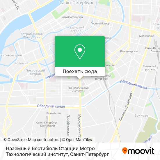 Карта Наземный Вестибюль Станции Метро Технологический институт