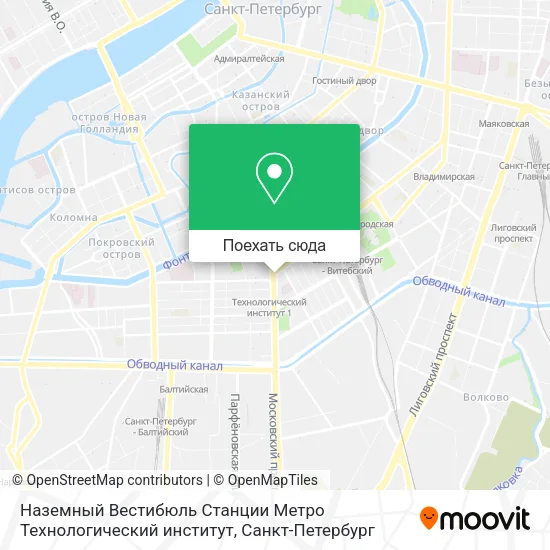 Карта Наземный Вестибюль Станции Метро Технологический институт