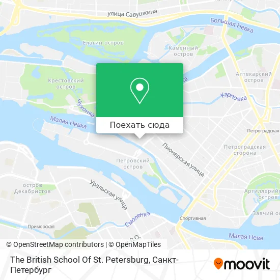 Карта The British School Of St. Petersburg