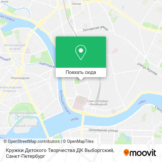 Карта Кружки Детского Творчества ДК Выборгский