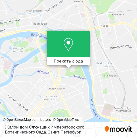 Карта Жилой дом Служащих Императорского Ботанического Сада