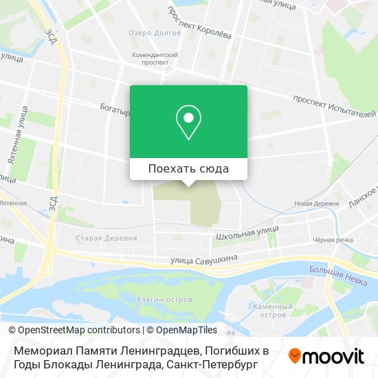 Карта Мемориал Памяти Ленинградцев, Погибших в Годы Блокады Ленинграда