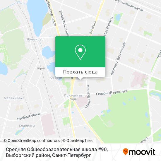 Карта Средняя Общеобразовательная школа #90, Выборгский район