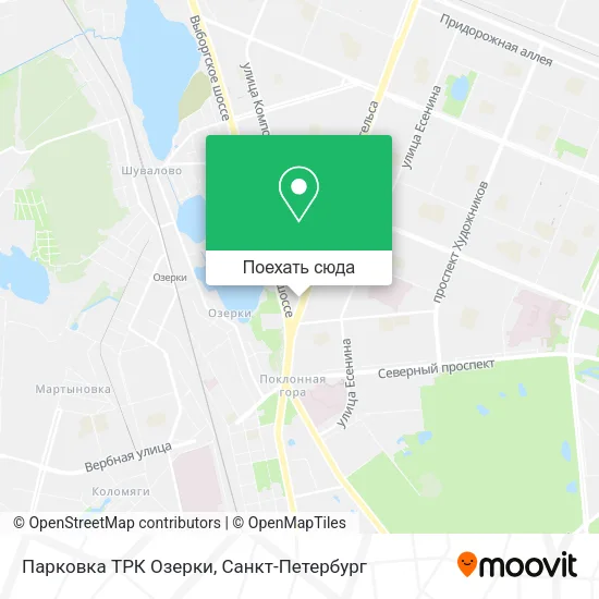 Карта Парковка ТРК Озерки