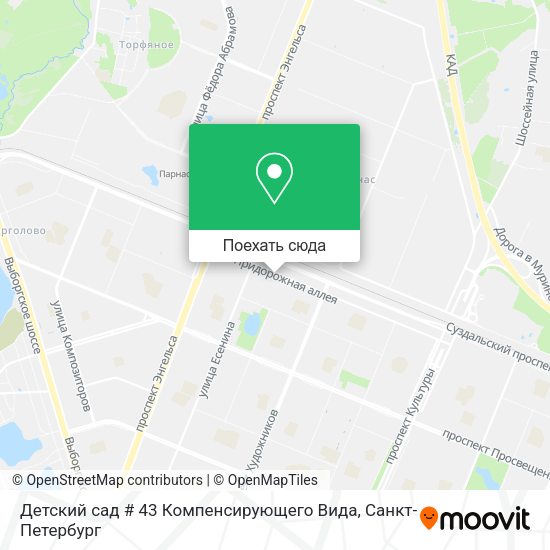 Карта Детский сад # 43 Компенсирующего Вида