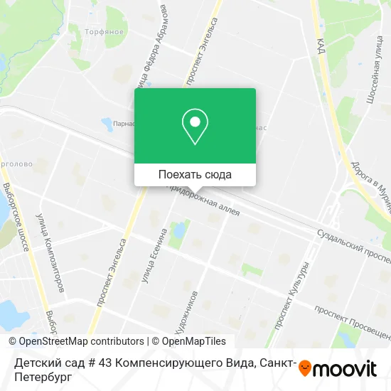 Карта Детский сад # 43 Компенсирующего Вида