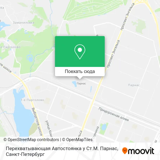 Карта Перехватывающая Автостоянка у Ст.М. Парнас