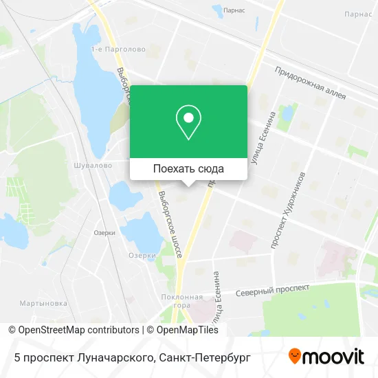 Карта 5 проспект Луначарского
