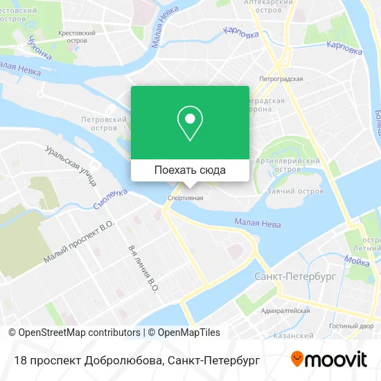 Карта 18 проспект Добролюбова