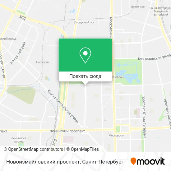 Карта Новоизмайловский проспект