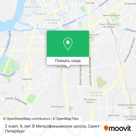 Карта 2 корп. 9, лит.В Митрофаньевское шоссе
