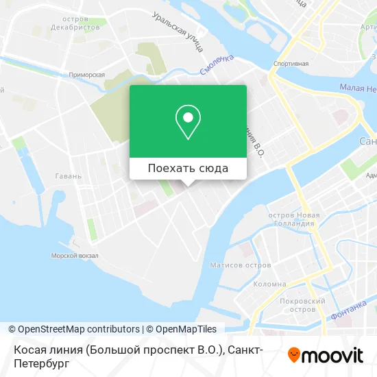 Карта Косая линия (Большой проспект В.О.)