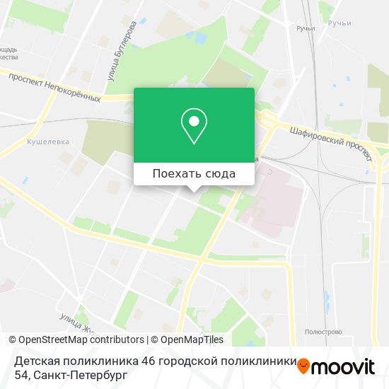 Карта Детская поликлиника 46 городской поликлиники 54
