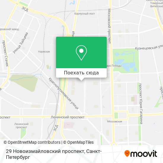 Карта 29 Новоизмайловский проспект