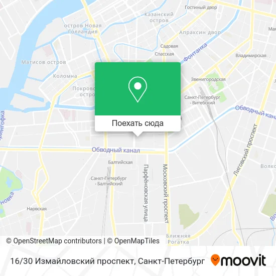 Карта 16/30 Измайловский проспект