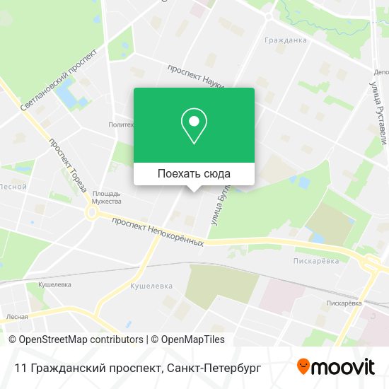 Карта 11 Гражданский проспект