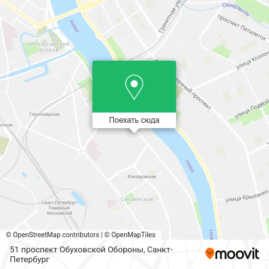 Карта 51 проспект Обуховской Обороны