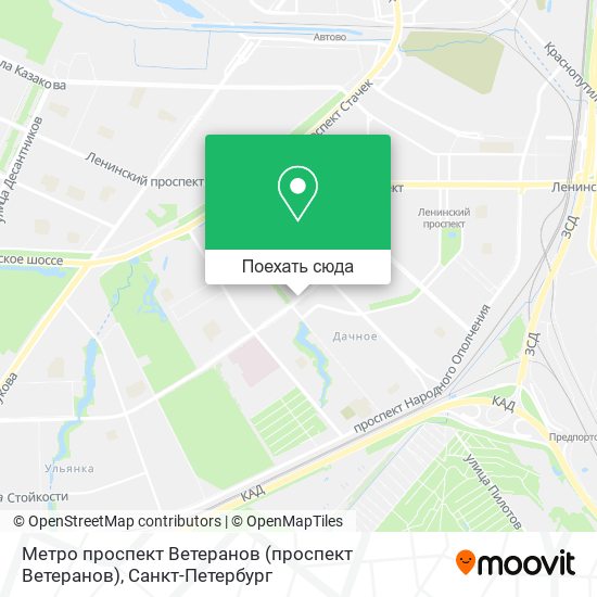 Карта Метро проспект Ветеранов
