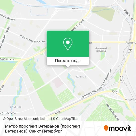 Карта Метро проспект Ветеранов