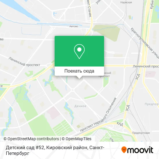Карта Детский сад #52, Кировский район