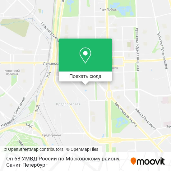 Карта Оп 68 УМВД России по Московскому району