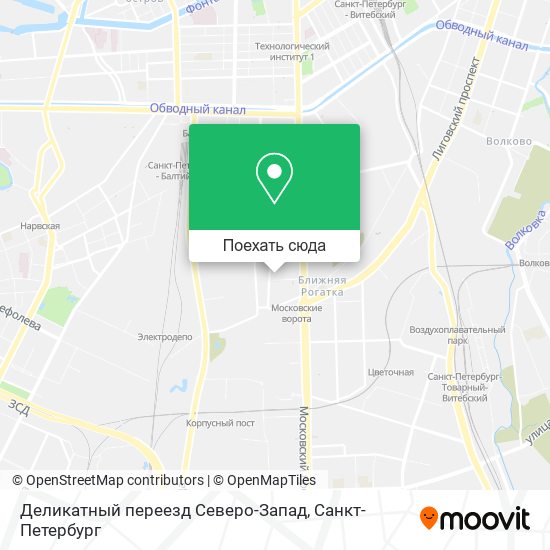 Карта Деликатный переезд Северо-Запад