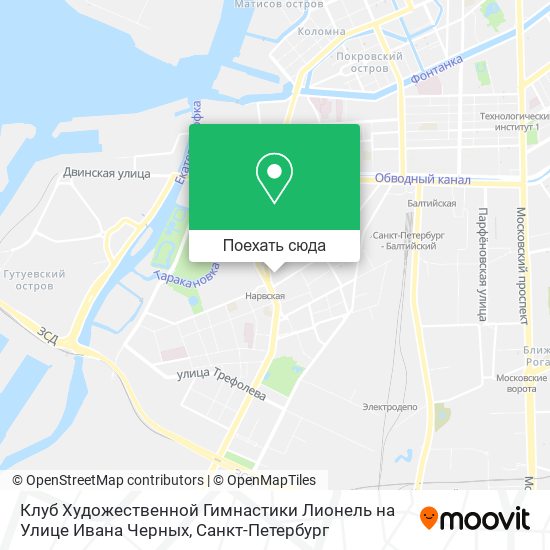 Карта Клуб Художественной Гимнастики Лионель на Улице Ивана Черных
