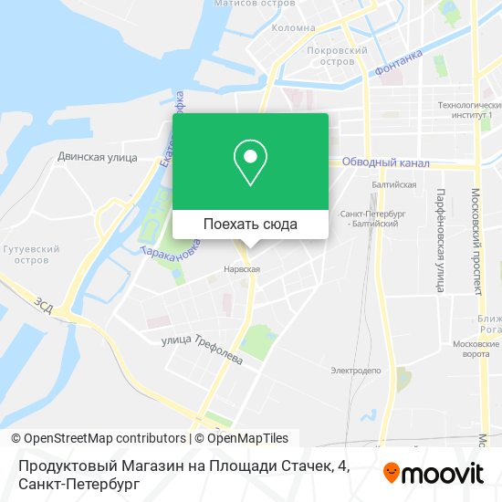Карта Продуктовый Магазин на Площади Стачек, 4