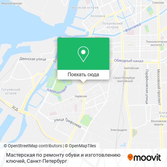 Карта Мастерская по ремонту обуви и изготовлению ключей